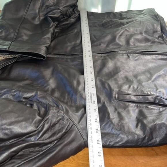 J Ashford Brown Leather Jacket Sherpa Lined Full Zip Large - Picture 5 of 9